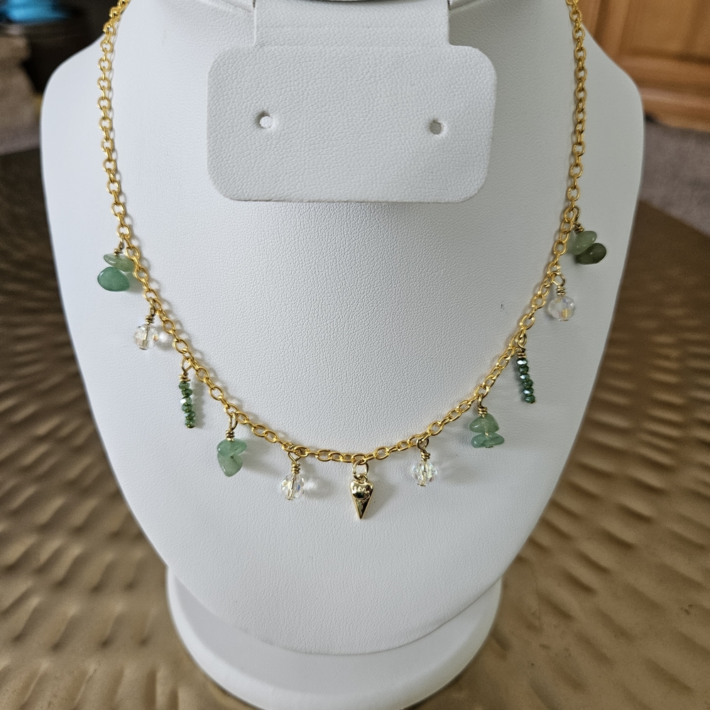Green evil eye Charm Necklace